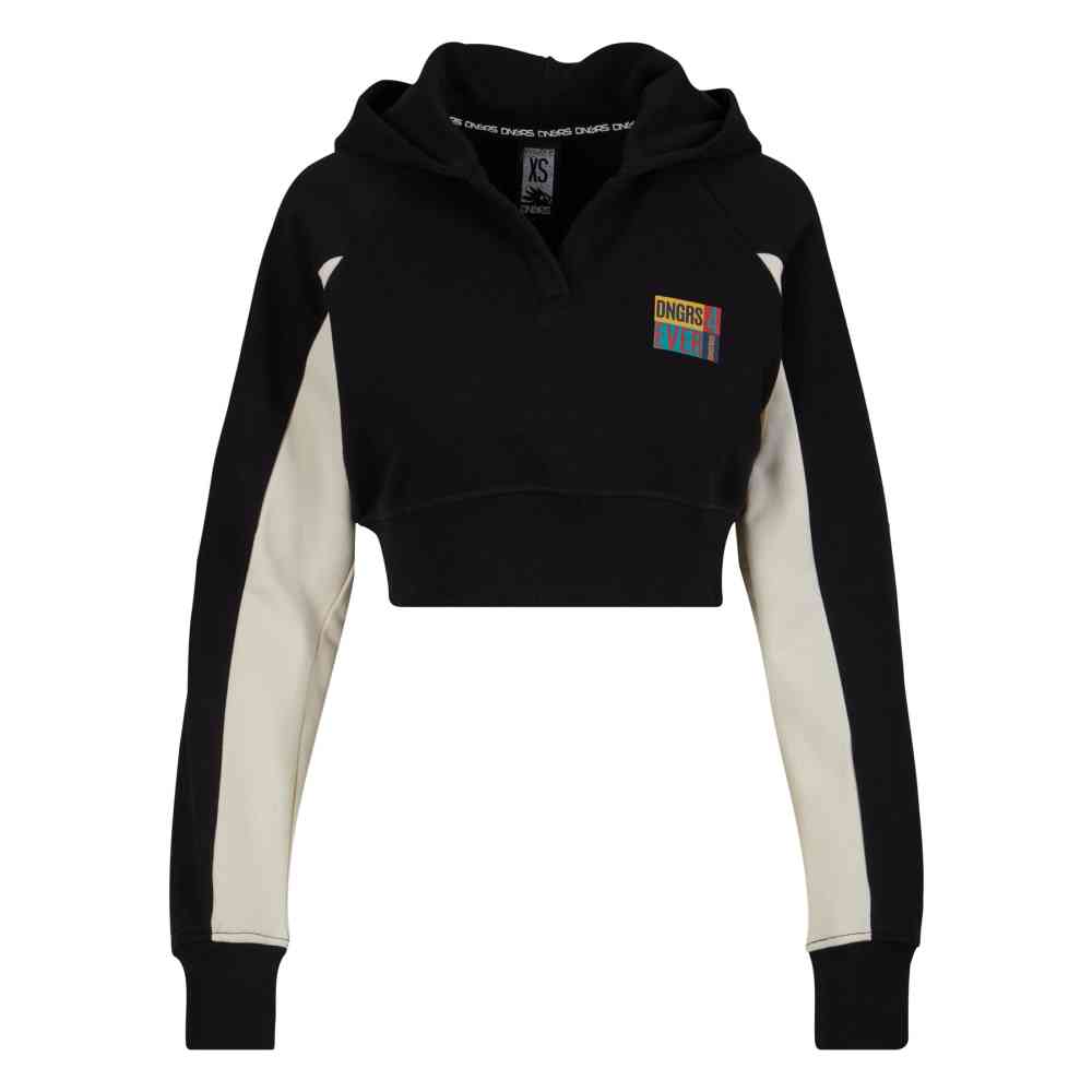 Dangerous DNGRS - Wallart Crop Hoodie - Zwart